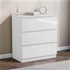 Vida Designs Glinton - Cassettiera (FSC 100%) per vestiti, organizer per armadio e armadietto per corridoio e ingresso (bianco, 3 cassetti)