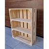 PYXIDAS Cassette in Legno Naturale o Effetto Bruciato, Lungo o Corto, 50x40x15 cm - Set Portafrutta Decorativo e Contenitore - Robuste, Pulite,Cucina o Arredo Rustico (Naturale corto, 1)