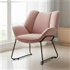 chairus Poltrona Salotto Poltrona Imbottite in Tessuto Poltroncina da Salotto con Braccioli Poltrone Moderne con Gambe in Metallo per Soggiorno/Camera da Letto, Rosa