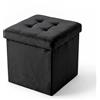 INTRECCI Pouf Salvaspazio in Velluto - Panca Imbottita Versatile e Facile da Pulire - Contenitore Quadrato 38x38x38 cm - Design Moderno e Compatto, Facile da Montare - Colore: Nero