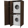 VE.CA.s.r.l. VE.CA - Mobile Lavatrice e Asciugatrice - Mobile Lavanderia, Made in Italy - 67x108x188 cm Salvaspazio Verticale con Mobile Ante, Robusto e Stabile (Wengè, Doppio Verticale con Mobile)