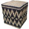 ARTIGIANATO VULCANO Pouf marocchino in paglia vimini orientale intrecciato tutto a mano hy30 nero e corda