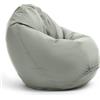 Bruni Classico L Grigio Roccia - Pouf Sacco XXL, Pouf Poltrona a forma di goccia per soggiorno e camere, Bean Bag interno ed esterno, fodera lavabile, puff per adulti, con imbottitura