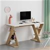 Totò Piccinni Scrivania PAPILLON da ufficio 137x60 cm in legno (Bianco/Naturale)