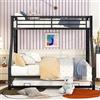 Oxtao Letto a castello 200 x 140 cm, letto in metallo con letto estraibile, letto a soppalco con scala su entrambi i lati, struttura in metallo per bambini, adolescenti, adulti, facile da montare