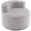 COSTWAY Poltrona Pouf a Sacco, Divano da Pavimento a Forma di Luna con Morbido Tessuto, Spugna ad Alta Resilienza e Schienale Curvo, Divano Rotondo per Salotto, Camera da Letto e Soggiorno (Grigio)