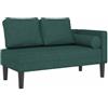vidaXL Chaise Longue con Cuscini Verde Scuro in Tessuto, divano letto, divano imbottito, seduta da soggiorno, dormeuse, seduta da salotto