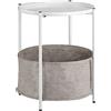 tectake® Tavolino da salotto 45,5 x 45,5 x 53 cm, Tavolino salotto, soggiorno e divano, Mobile ingresso con cesto spazioso, Superficie removibile, Facile da pulire, Arredamento casa - Bianco