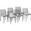 Tomaino - Sedia in Plastica Da Cucina - Set 6 Sedie Plastica Impilabili Con Braccioli Per Esterno e Interno - Sedie per Giardino, Soggiorno, Balcone o Bar (6, Grigio)