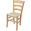 t m c s Tommychairs - Sedia modello Cuore per cucina bar e sala da pranzo, robusta struttura in Legno di faggio color naturale e seduta rivestita in pelle artificiale colore avorio