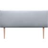 DHOME Testiera in ecopelle o Aqualine liscia, lussuosa, con gambe (ecopelle, argento), 160x105 cm, per letto 150/160 cm