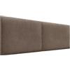 DHOME Testiera Imbottita Liscia in Tessuto Aqualine Altezza 70CM Spessore 4cm e 8cm per Parete Acustica Testiere Fonoassorbenti Letto Camera da Letto (Tessuto Marrón, 190cm Doppio, Spessore 4cm)