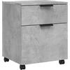 vidaXL Armadietto portadocumenti con ruote, grigio cemento, 45 x 38 x 54 cm