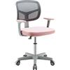 RELAX4LIFE Sedia Girevole per Bambini, Altezza Regolabile, Schienale e Braccioli, Ruote con Freni, Sedile a Rete per Bambini 3-10 Anni, Ideale per Cameretta e Studio (Blue) (Rosa)