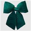EDG - Enzo de Gasperi Fiocco Natalizio Verde Effetto Velluto, Decorazione per Albero di Natale 60xH64 cm