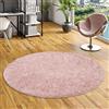 Pergamon Aloha - Tappeto Shaggy a Pelo Lungo - Misto Rosa Antico - Rotondo - 4 Dimensioni
