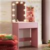 SONNI Toeletta Trucco Rosa con Specchio LED 70x140cm per Bambina