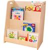 mamikids D'Artagnan - Libreria Montessoriana per Bambini con 4 Ripiani in Legno Naturale 60x50x33cm, Scaffale Portagiochi e Libreria Montessori Bassa per Disegni e Libri per Bambini - Made in Italy