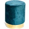 Tex family - Pouf Cilindrico Velvet Petrolio | Eleganza in Velluto di Alta Qualità | Bordo Dorato, Morbidezza Estrema | Ideale come Poggiapiedi o Sedia, Petrolio