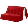 EVERGREENWEB MATERASSI & BEDS EVERGREENWEB Copridivano per Divano Letto Piazza e Mezza 2 Posti largo 120 cm senza Braccioli, Rivestimento Letto Estraibile Pieghevole Sfoderabile con Zip, Fodera in Tessuto Rosso Trapuntato Lavabile