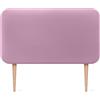 DHOME Testiera Imbottita Liscia Arrotondata in Similpelle con Gambe per Parete Acustica Testate Letto Fonoassorbenti Camera da Letto (Rosa, 90cm)