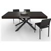 VE.CA.s.r.l. VE.CA - Tavolo allungabile Polinesia - Con porta allunghe - Struttura acciaio nero - Piano legno 150x90 cm - altezza 80 cm - Colore Wengè - Ideale per tavolo da Pranzo - Made in Italy