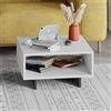 Totò Piccinni Tavolino da Salotto GOLA in legno con vano centrale 60x60x32h (Bianco/Antracite)