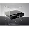 Slato Comodino con cassetto Design Moderno in cristallo acrilico Nemesi (40 × 38 × h 42 cm)