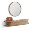 Mobili Fiver, Consolle Sospesa Olivia con 2 cassetti, Rovere Rustico, NO, Consolle moderna corridoio, Made in Italy