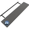 Casaria 2x Mensola da Parete Sospesa Bianca Staffa 50-110 cm Capacità 15 kg Cucina Ufficio Bagno Scaffale Ripiano 110 cm