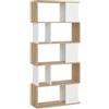 Arreditaly Libreria Moderna a Giorno Con Design Geometrico Asimmetrico Libreria Salvaspazio Silkeborg Ideale Per Soggiorno Studio E Ufficio 80 x 29.5 x 173.5 cm (Bianco e Rovere)