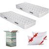 EVERGREENWEB MATERASSI & BEDS EVERGREENWEB - Kit Materassi Singoli 80x200 2 Materassi in Waterfoam alti 20 cm e 2 cuscini in Memory in omaggio, Ortopedici Rivestimento Bianco Effetto Massaggiante Ottimo per Tutte le reti e Letti
