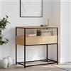 Homgoday Tavolo consolle per divano, corridoio, tavolo d'ingresso con cassetti e ripiani, tavolo per ingresso, soggiorno, corridoio, rovere Sonoma, 75 x 40 x 75 cm, in legno