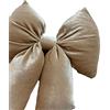 Generico Fiocco in Velluto Imbottito Cipria Beige Decorazione Natalizia Puntale Albero di Natale Fuori Porta Coccarda Ghirlanda addobbo Crema Dorato (35x45 cm)
