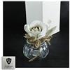 DLM Bomboniere DLM-29921 (Kit 6 Pezzi) Barattolo in Vetro con Rosa Fiore Panna Shabby Chic Portaconfetti Matrimonio Battesimo Comunione Cresima bomboniera
