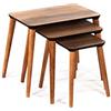 Gicos Set 3 Tavoli tavolini rettangolari marroni piano in legno 60 * 40 * 49 cm 45 * 40 * 44 cm 40 * 30 * 39 cm shabby chic HAZ-839382