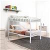 DOLCI SOGNI Letto a Castello Scomponibile in 2 Letti Singoli per Adulti e Bambini, Bianco, Altezza 150 cm, Letti a Castello con Rete Letto Singolo 80x190, Materasso Singolo 80x190
