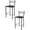 t m c s Tommychairs - Set 2 sgabelli alti modello Elegance per cucina e bar, struttura in acciaio verniciata colore nero e seduta imbottita e rivestita in pelle artificiale colore nero