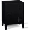 IDMarket - Comodini con 1 Anta in Metallo Nero, Design Industriale Ester