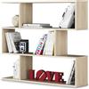 Arreditaly Libreria Friburgo Design Scaffale Mensola Moderna Rovere Mobile Per Libri Con Ripiani Per Soggiorno Salotto 110 x 97 x 25 cm (Colore Rovere)