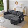 Lubvtti Divano a L dal design moderno con funzione letto, con spazio contenitore e portabicchieri, divano letto per soggiorno, chaise longue sinistra e destra intercambiabili (grigio)