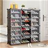 YJIIJY Scarpiera Componibile, Organizzatore di Scarpe Sistema di scaffalature, Armadio Fai da Te Mobiletto Portaoggetti, Scaffale per Scarpe Stivali Pantofole (8 x 3)