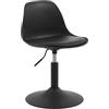 WOLTU Sgabello con Schienale Moderno Sedia da Cucina Girevole a 360° Altezza Regolabile Senza Braccioli in PU Altezza della Sedia 39,5cm-50,5cm Nero BH304sz-1