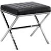 Duhome Pouf in ecopelle, imbottito, moderno, con struttura in metallo, per toletta, corridoio, soggiorno, camera da letto, colore nero