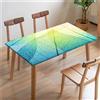 Morbuy Tovaglia con Bordo Elastico Rettangolare, Stampa Foglie 3D Tovaglie Elastica Impermeabile Antimacchia Copritavolo Quadrato da Esterno Resistente al Vento (Foglie Blu,100x100cm)