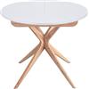 RAGABA Tavolo da pranzo rotondo allungabile 90cm Jubi Bianco