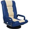 COSTWAY Sedia da Pavimento Pieghevole, Poltrona Sedia da Yoga per Meditazione, Portatile Inclinabile Girevole, da Salotto Camera da Letto (Blu)