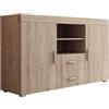 MB Muebles Bonitos, Credenza Stile Moderno Roque, Melamina, Sonoma, 140x80x40cm