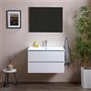 Kiamami Valentina - Mobile Bagno 80 Cm Con Due Cassetti Bianco Legno, Lavabo In Ceramica | Berlin