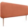 DHOME Testiera Imbottita Liscia Arrotondata in Lino Naturale con Gambe per Parete Acustica Testate Letto Fonoassorbenti Camera da Letto (Arancione, 160cm)